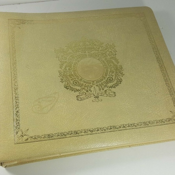 Vintage Our Family Photo Album Cowhide Gold Trim - Picture 1 of 8